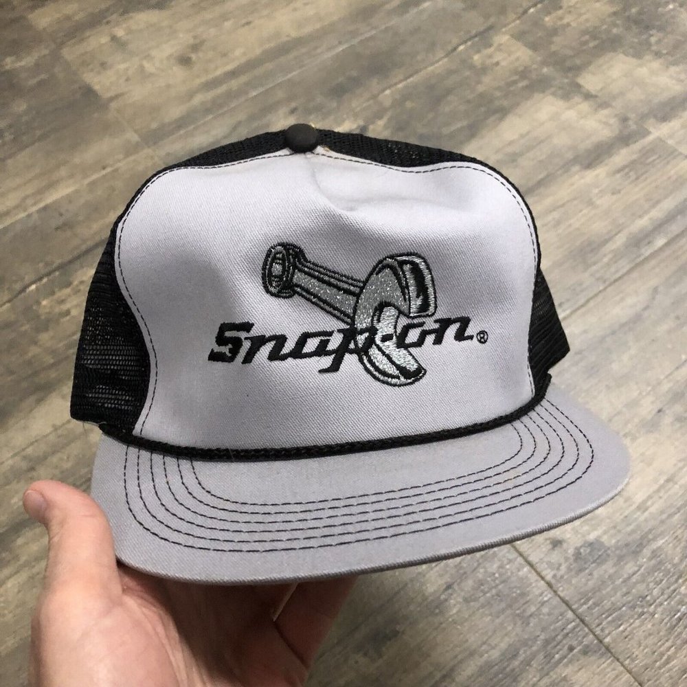 Vintage Snap-On Tools‎ K-Products Snapback Trucker Hat Cap Mesh Back Rope